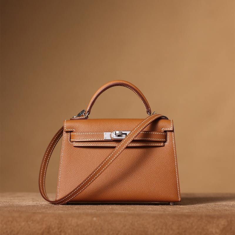 Hermès Kelly Mini 19｜金棕色Epsom｜銀扣
