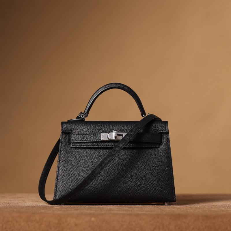 Hermès Kelly Mini 19｜ 黑色Epsom｜銀扣
