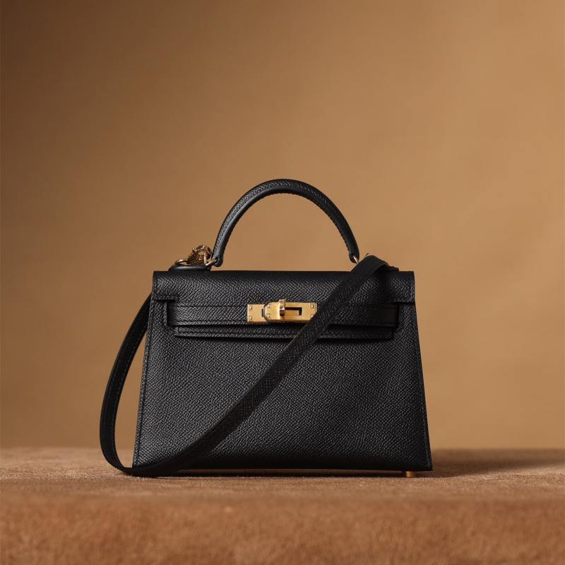 Hermès Kelly Mini 19｜黑色Epsom｜金扣