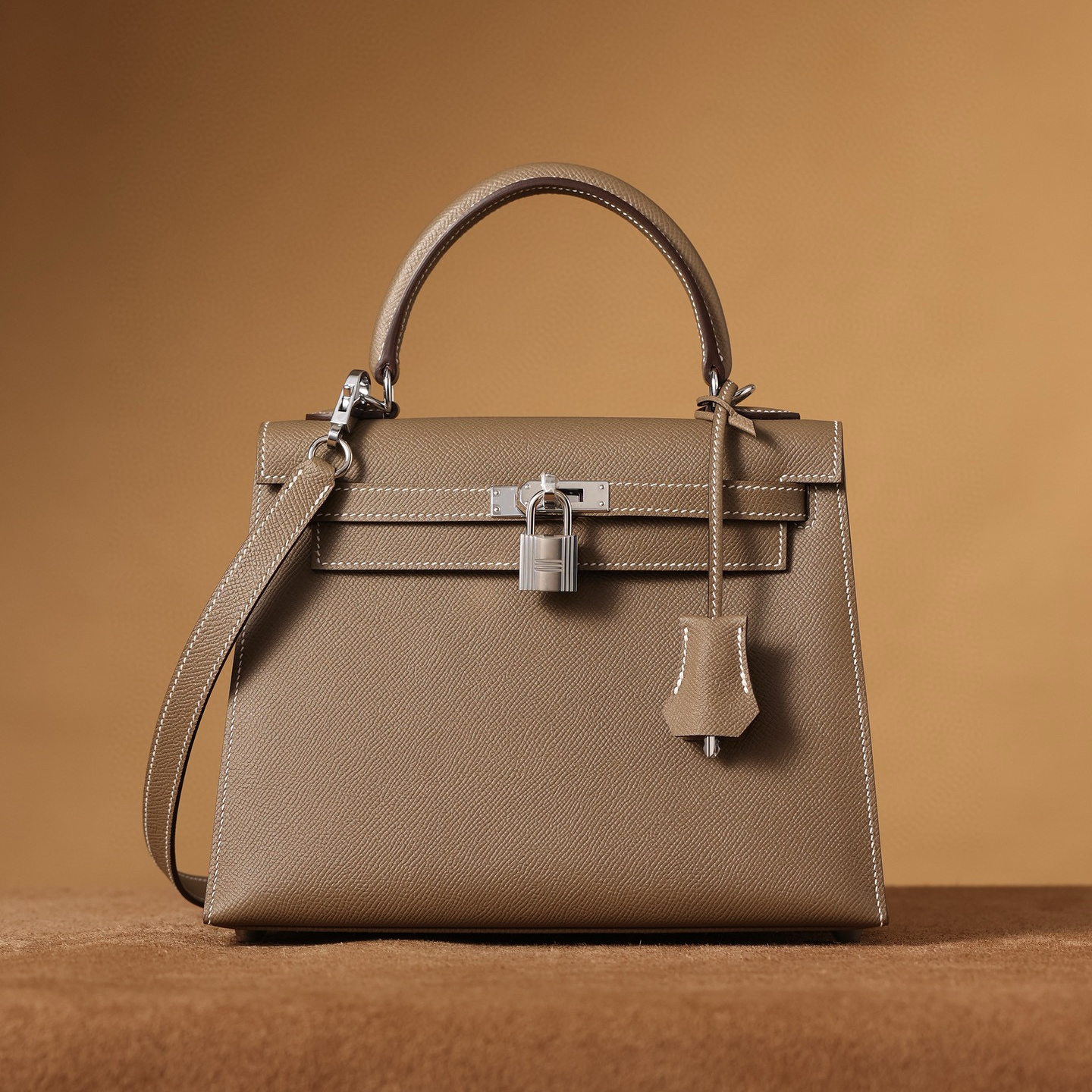 Hermès Kelly 25｜大象灰色Epsom｜銀扣