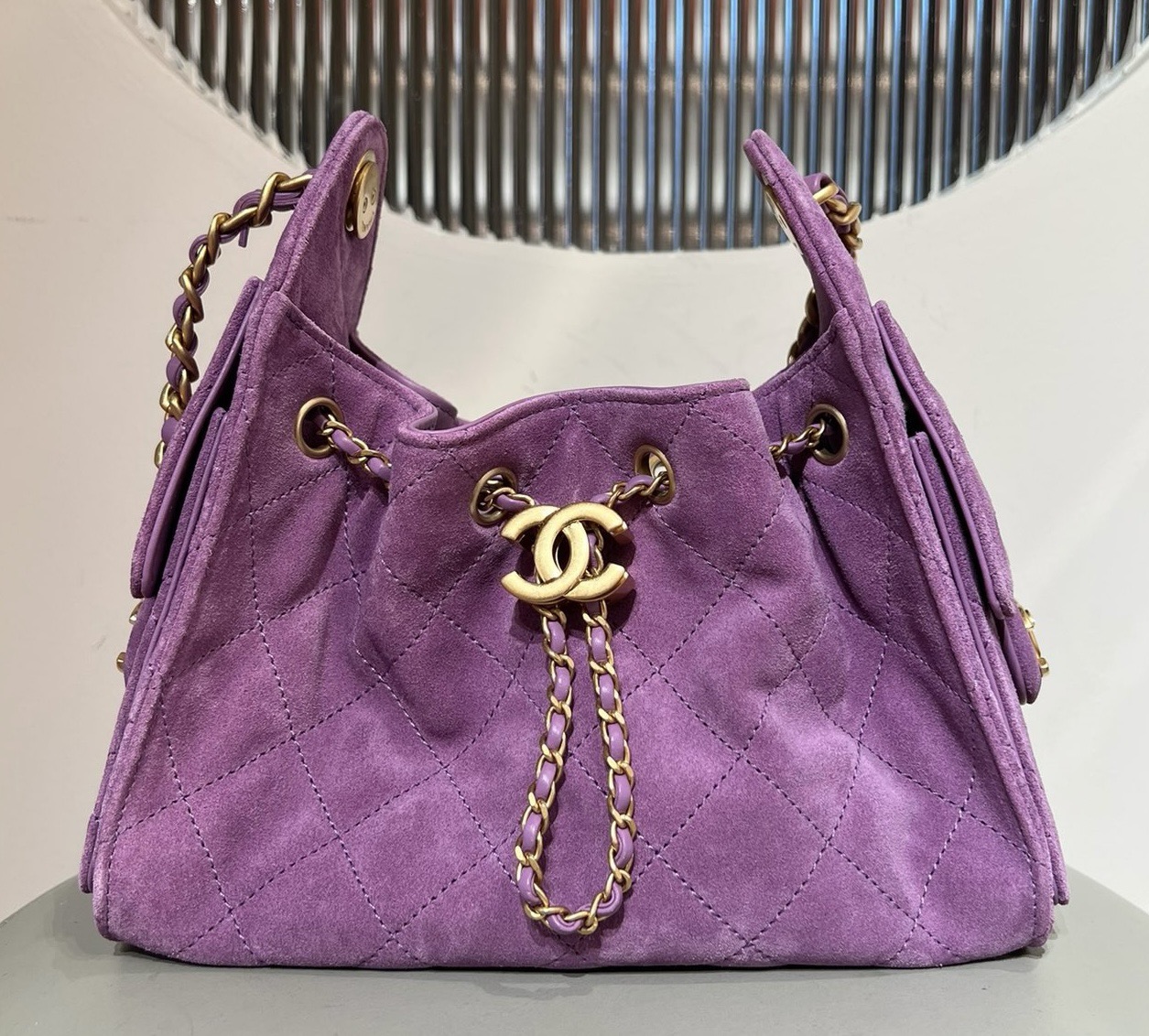 Chanel 25迷你手袋 紫色麂皮