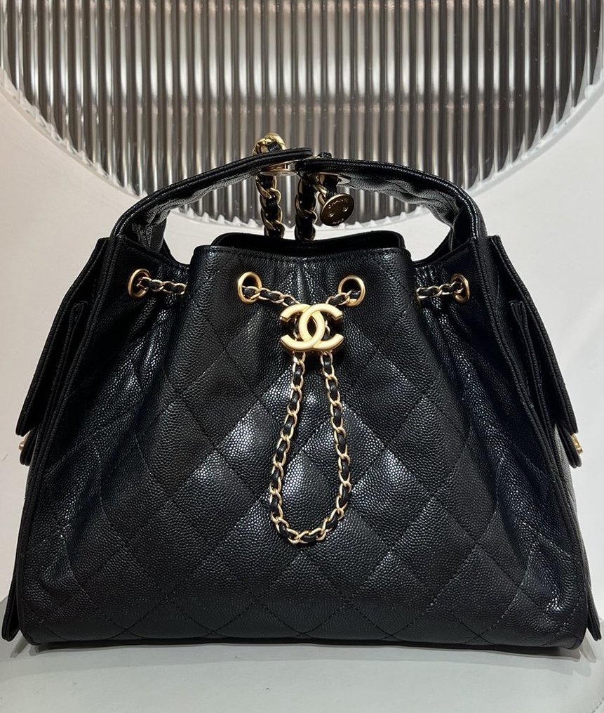 Chanel 25小號手袋 黑色魚子醬