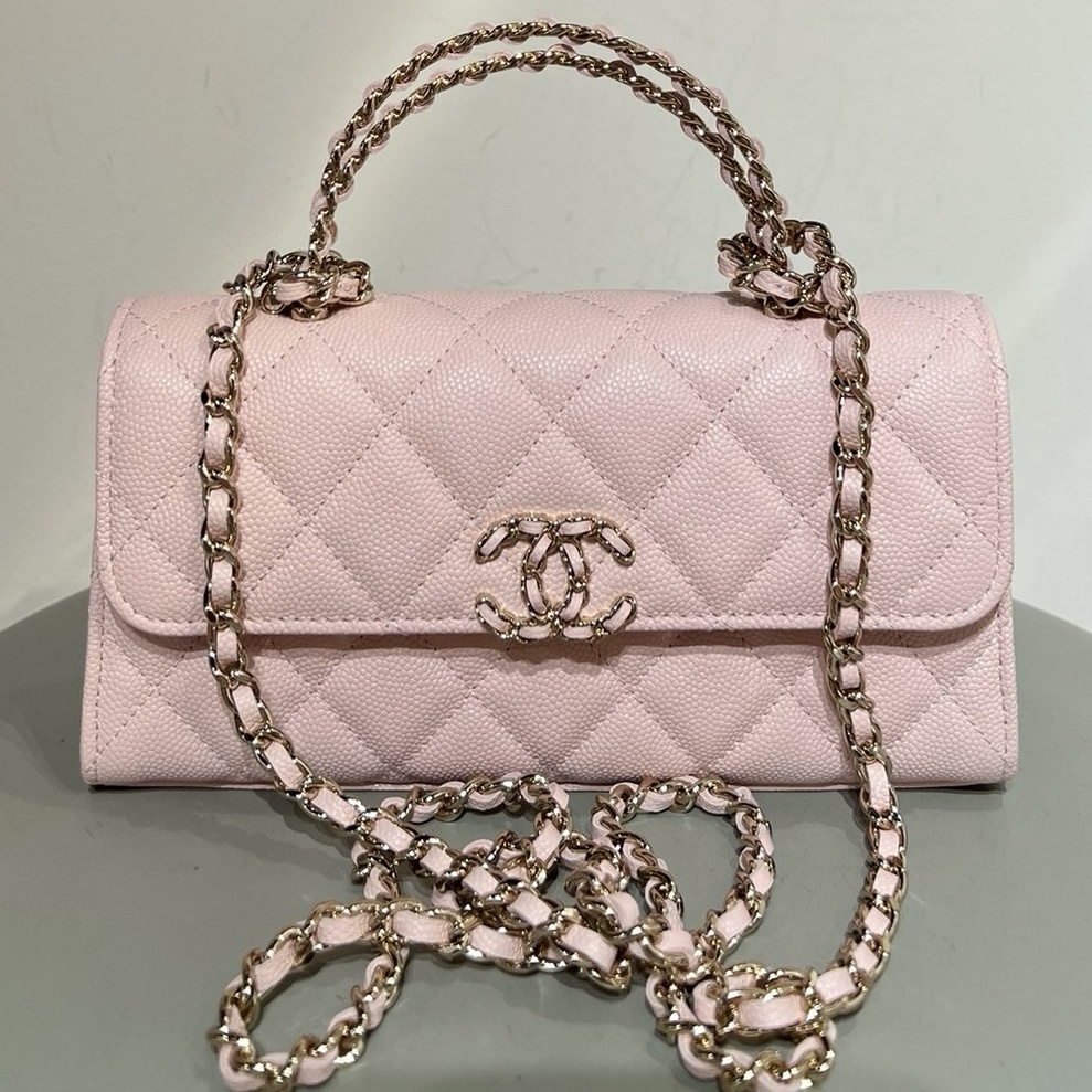 Chanel 25S 金屬手柄 Kelly Bag 粉色